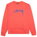 Smooth Stock Embroidered Crew - Pale Red