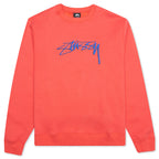 Smooth Stock Embroidered Crew - Pale Red