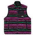 Striped Sherpa Vest - Grape