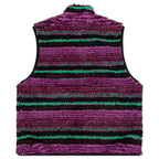 Striped Sherpa Vest - Grape