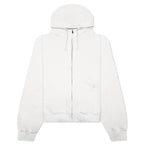 Reverse Applicated Stitch Logo Zipped Hoodie - Ecru