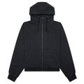 Reverse Applicated Stitch Logo Zipped Hoodie - Washed Black