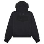 Reverse Applicated Stitch Logo Zipped Hoodie - Washed Black