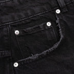 Tailored Denim Shorts - Black