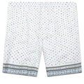 Printed Seersucker Cotton Bermuda Shorts - Cream/Green