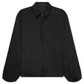 Textured Nylon Trucker Jacket - Black
