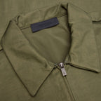 Textured Nylon Trucker Jacket - Military
