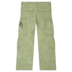 Twill Cargo Wide Leg Pant - Green
