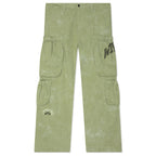 Twill Cargo Wide Leg Pant - Green