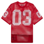 Varsity S/S Crop Fit Knit Football Jersey - Red