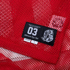 Varsity S/S Crop Fit Knit Football Jersey - Red