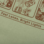 Vegas Racer Comic Tee - Oil Green - DNML