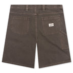 Washed Canvas Work Short - Brown