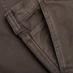 Washed Canvas Work Short - Brown