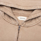 Washed Canvas Zip Hoodie - Tan