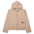 Washed Canvas Zip Hoodie - Tan
