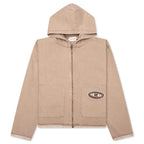 Washed Canvas Zip Hoodie - Tan