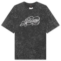 Women's Short-Sleeve Oversized Graphic T-Shirt with Swarovski® Crystals - Off Noir