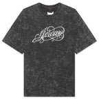Women's Short-Sleeve Oversized Graphic T-Shirt with Swarovski® Crystals - Off Noir