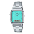 CASIO Vintage Daul Time Water Resistant Stainless Steel Band 'Silver' AQ-230A-2A2MQY
