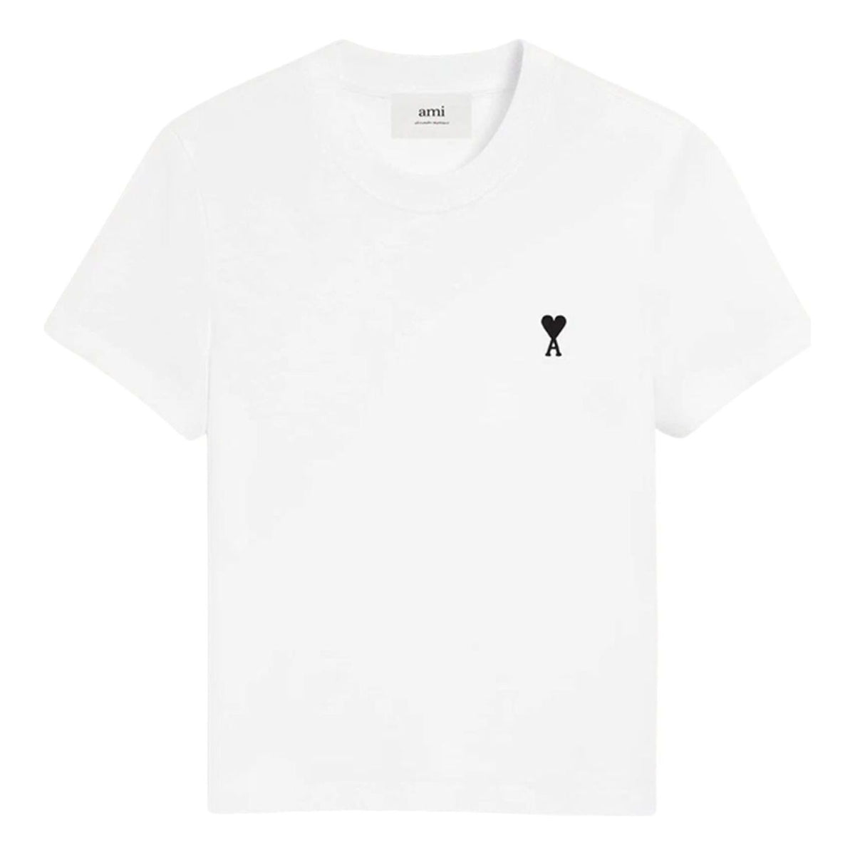 (WMNS) AMI Small Heart Logo T-shirt 'White Black' FTS347-724-100