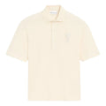 AMI Tone-on-Tone Heart Logo Patch Polo Shirt 'White Cream' UPL428-JE0221-136