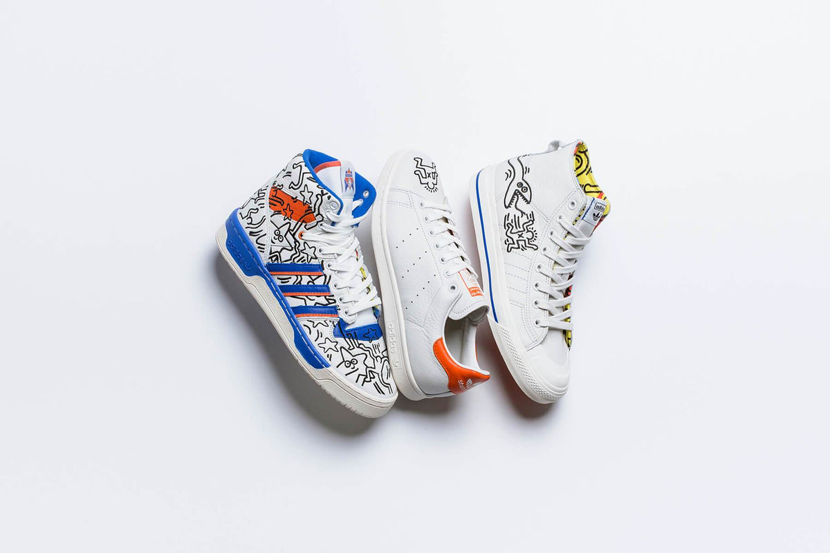 adidas Originals x Keith Haring Nizza Hi RF - Crystal White/Blue/Core White