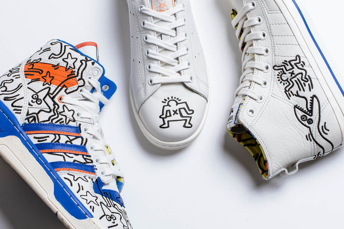 adidas Originals x Keith Haring Nizza Hi RF - Crystal White/Blue/Core White