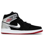 Air Jordan 1 Mid - Black/Gym Red/Metallic Silver
