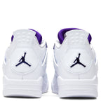 Air Jordan 4 Retro (GS) - White/Court Purple/Metallic Silver