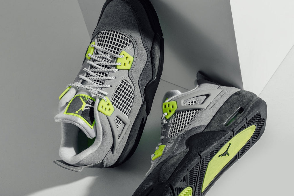 Air Jordan 4 Retro "Neon" (GS) - Cool Grey/Volt/Wolf Grey/Anthracite