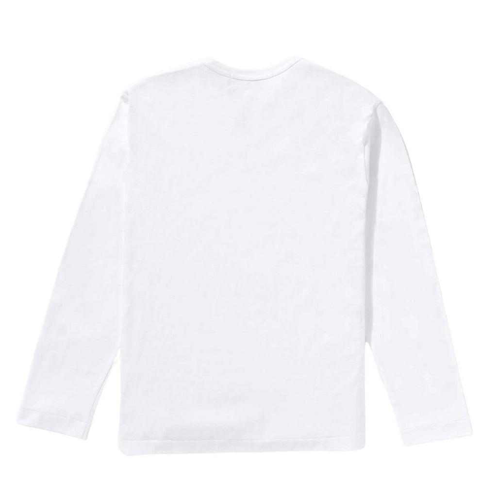 COMME DES GARÇONS PLAY RED EMBLEM LONGSLEEVE WHITE (WOMENS)