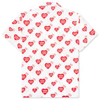 Heart Pattern Aloha Shirt - White