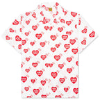 Heart Pattern Aloha Shirt - White