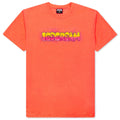 Airbrush S/S Tee - Neon Coral
