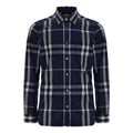 Men's Burberry SS21 Plaid Long Sleeves Shirt Navy Blue 39544941
