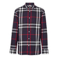 Burberry SS21 Check Long Sleeve Shirt Male Blue 80048841