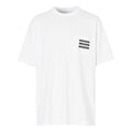 Men's Burberry Tape Print Pocket Printing Short Sleeve White 80218431