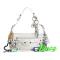 (WMNS) Balenciaga Le Cagole Small Sling Bag Used Effect With Charms 'White' 7716402AA7A9000