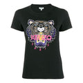 KENZO Tiger Head Printing Logo Cotton Short Sleeve Black F962TS7214YB99