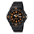 CASIO Sports Waterproof Shockproof Mens Black/Orange Analog MRW-200H-4B