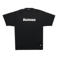 Men's Balenciaga SS21 Alphabet Printing Pattern Hole Round Neck Short Sleeve Black 651795TKVB81070