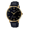 CASIO Quartz Waterproof Mens Black Analog MTP-VT01GL-1B2