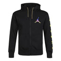 Air Jordan Solid Color Athletic Fleece Lined Zipper Hooded Jacket Men's Black CU9123-010
