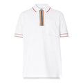 Men's Burberry Stripe Short Sleeve Polo Shirt White 80340751