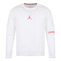 Air Jordan 23 Engineered Quilted Round Neck Pullover logo Sports Long Sleeves White AJ1055-100