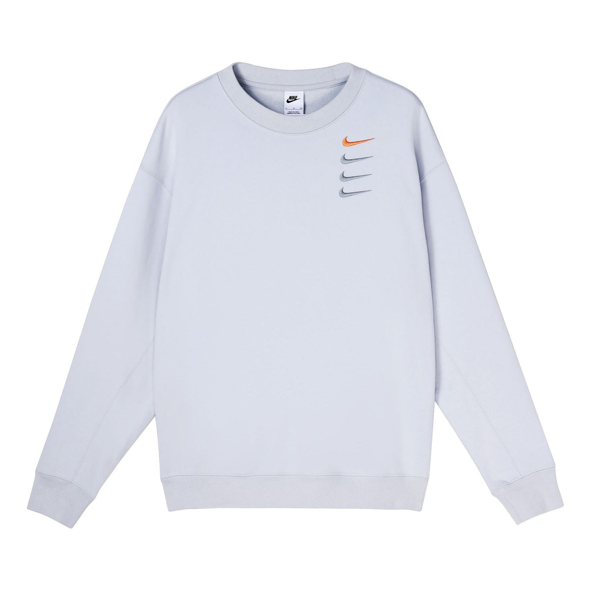 Men's Nike French Terry Swoosh 4 Embroidered Round Neck Sports Pullover Autumn White Gold Color DB9408-043