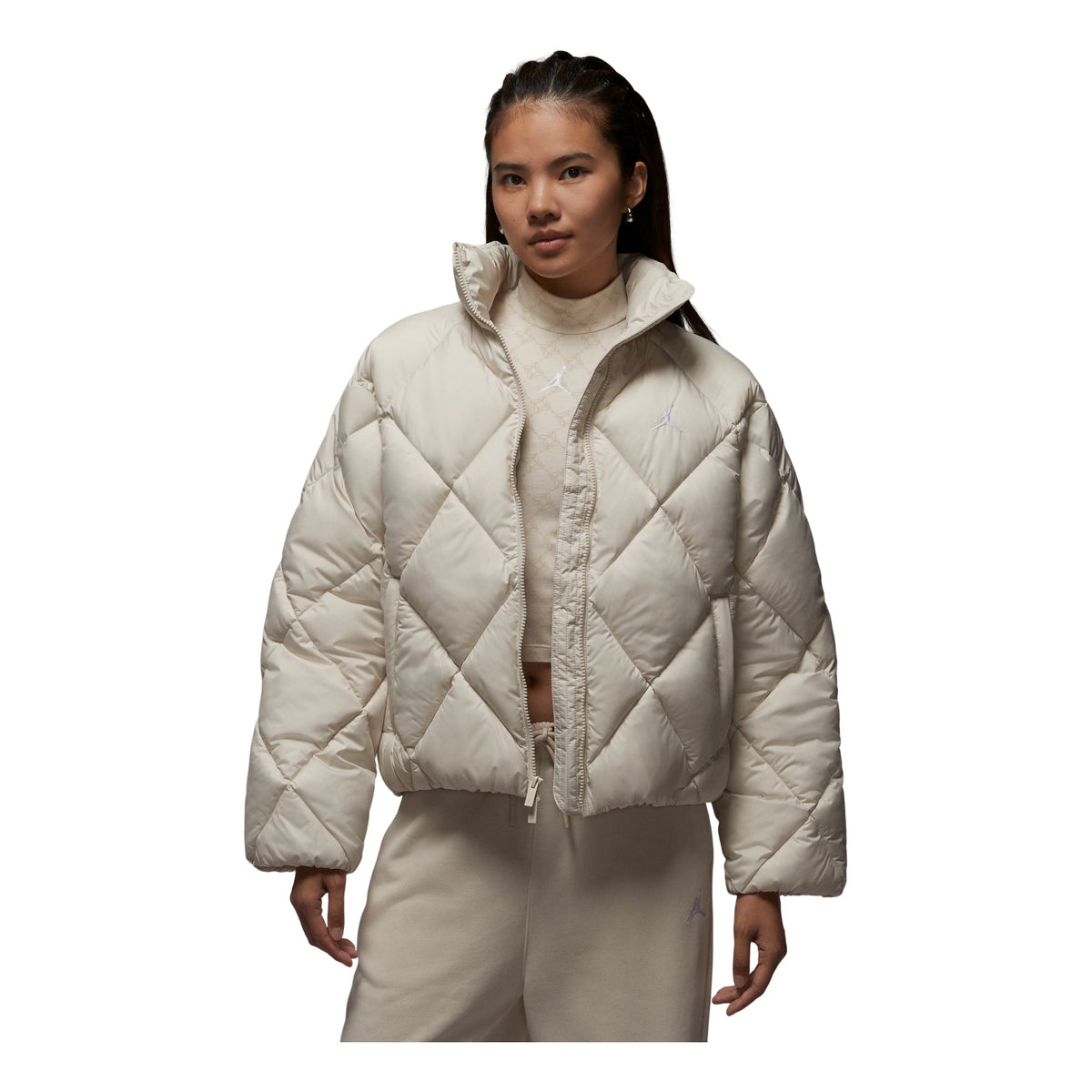 (WMNS) Air Jordan Brooklyn Quilted Puffer Jacket 'Light Orewood Brown' HV0418-104