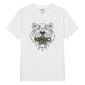 KENZO SS21 Tiger Head Embroidered Pattern Short Sleeve White FB52TS9124YE-01B