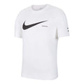 Nike Swoosh Logo Printing Knit Round Neck Short Sleeve White DB5858-100
